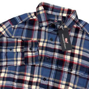 NWT Vineyard Vines Men's‎ Classic Fit Plaid Flannel Workshirt Blue Moon Size S